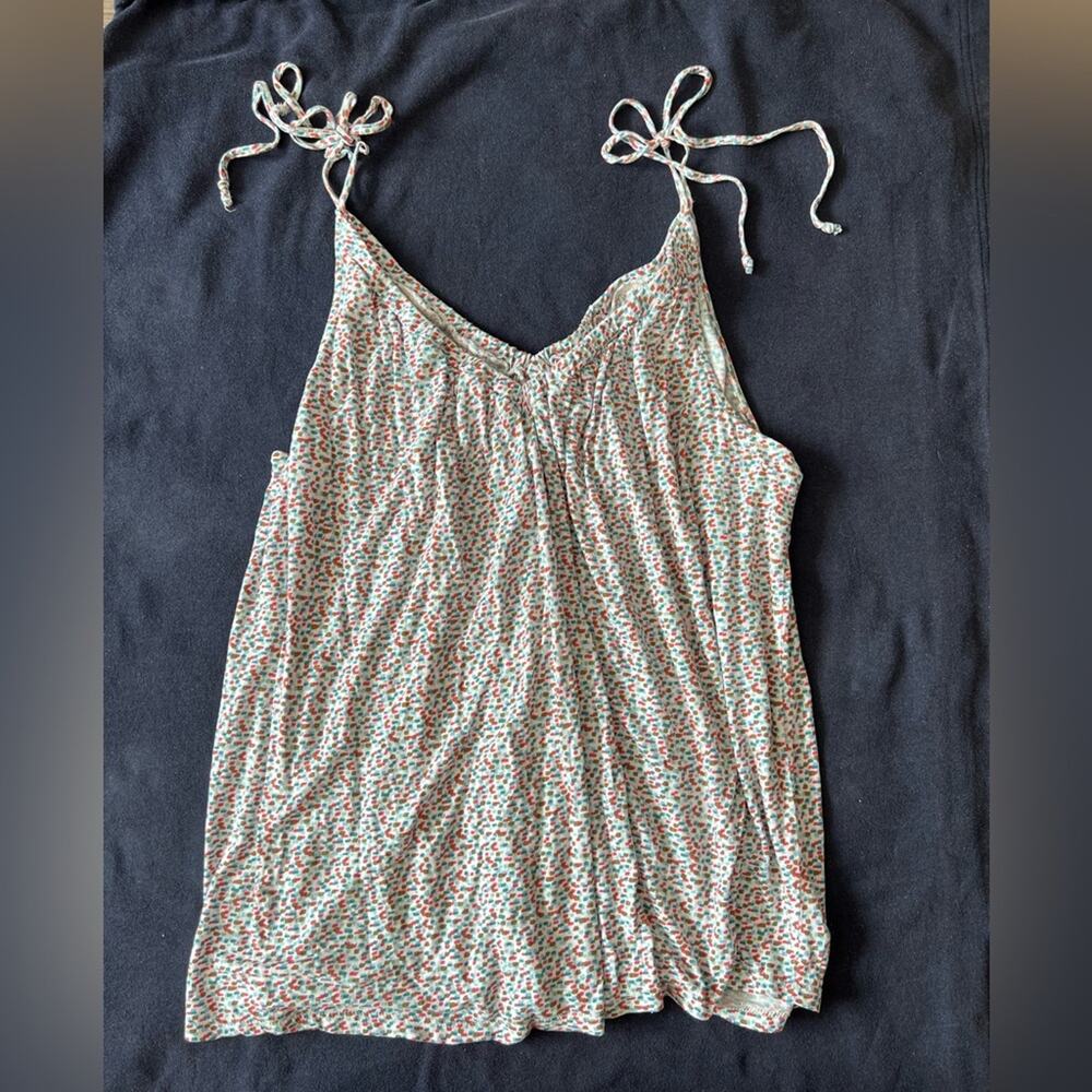 Anthropologie Floral Tank Top - Cream and Red - Picture 6 of 7